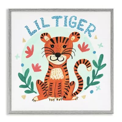Stupell Home Decor Lil Tiger Botanicals Framed Giclee Wall Art