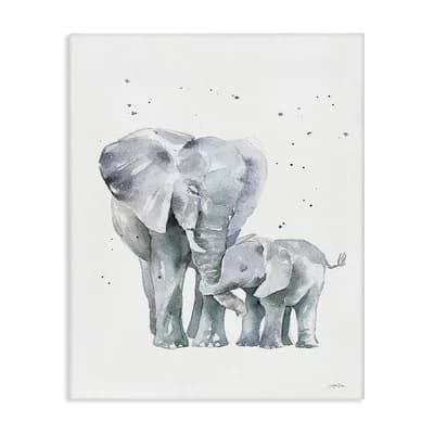 Stupell Home Decor Loving Elephant Family Hugs Watercolor Canvas Wall Art