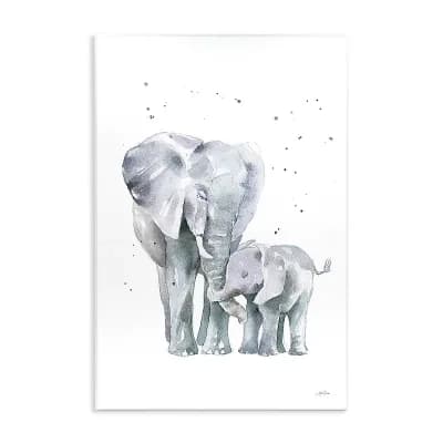 Stupell Home Decor Loving Elephant Family Hugs Watercolor Plaque Wall Decor
