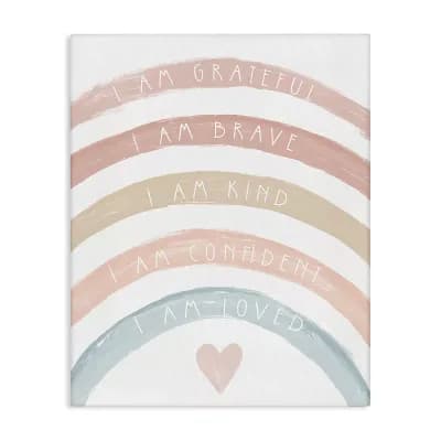 Stupell Home Decor Inspirational Confidence Rainbow Phrases Canvas Wall Art