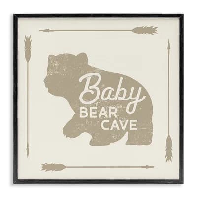Stupell Home Decor Baby Bear Cave Animal Framed Giclee Wall Art