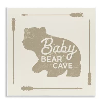 Stupell Home Decor Baby Bear Cave Animal Plaque Wall Decor