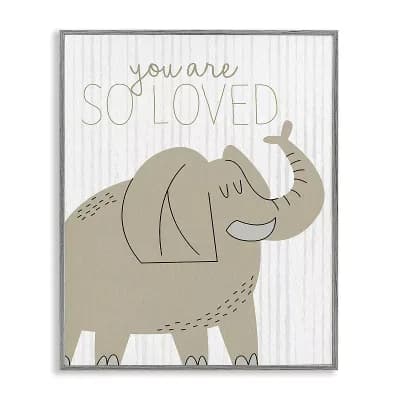 Stupell Home Decor You Are So Loved Elephant Framed Gilcee Wall Art