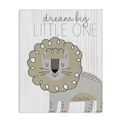 Stupell Home Decor Dream Big Little One Lion Canvas Wall Art