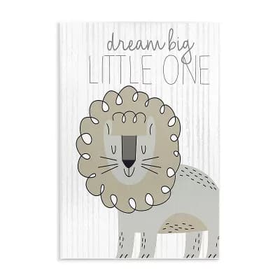Stupell Home Decor Dream Big Little One Lion Plaque Wall Art