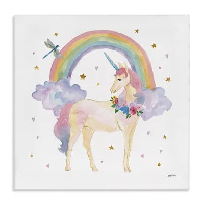 Stupell Home Decor Magical Friends Unicorn Canvas Wall Art