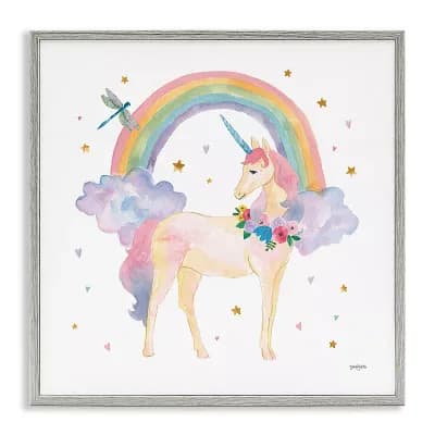 Stupell Home Decor Magical Friends Unicorn Framed Wall Art