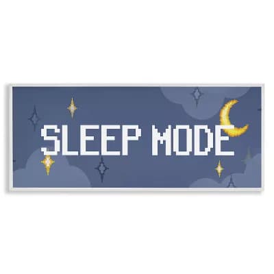 Stupell Home Decor Sleep Mode Pixel Phrase Framed Wall Art