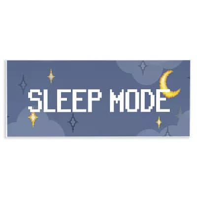 Stupell Home Decor Sleep Mode Pixel Phrase Plaque Wall Art
