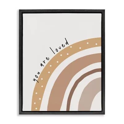 Stupell Home Decor You Are Loved Rainbow Framed Canvas Wall Art