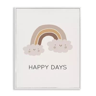 Stupell Home Decor Happy Days Rainbow Framed Wall Art