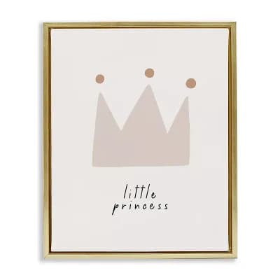Stupell Home Decor Little Princess Crown Framed Canvas Wall Art