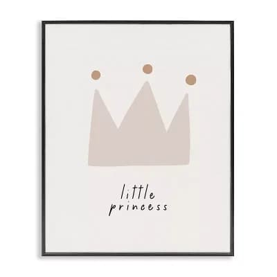 Stupell Home Decor Little Princess Crown Framed Canvas Wall Art