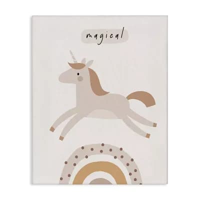 Stupell Home Decor Magical Unicorn & Rainbow Canvas Wall Art