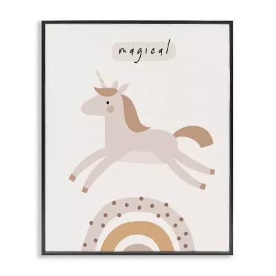 Stupell Home Decor Magical Unicorn & Rainbow Thin Framed Canvas Wall Art