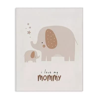 Stupell Home Decor Love My Mommy Elephant Canvas Wall Art