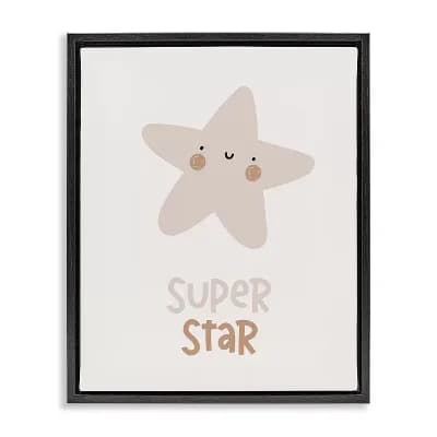 Stupell Home Decor Smiling Super Star Framed Canvas Wall Art