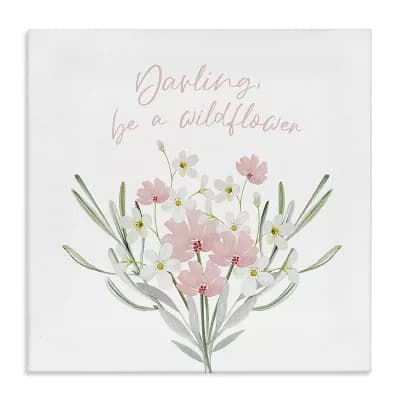 Stupell Home Decor Be A Wildflower Phrase Canvas Wall Art