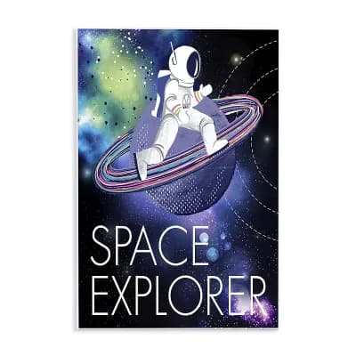 Stupell Home Decor Space Astronaut on Galaxy Planet Plaque Wall Art