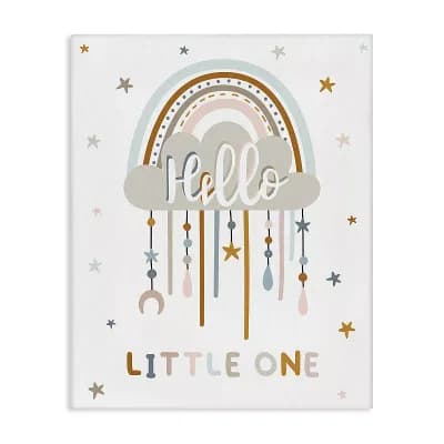 Stupell Home Decor Little One Stars Nursery Rainbow Canvas Wall Art
