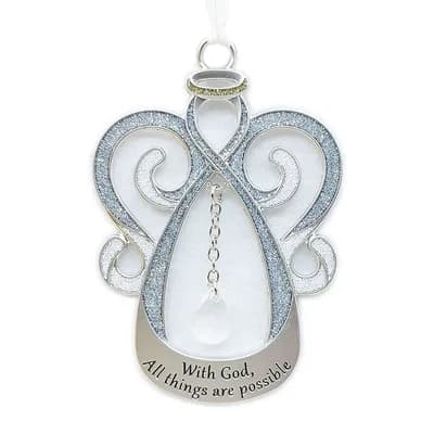With God All Things Are Possible Angel Sentiment Ornament
