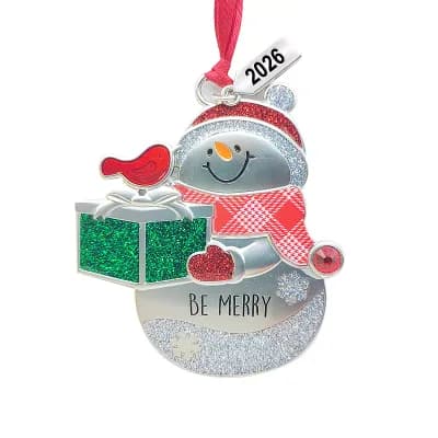 Be Merry with Crystal and Dated 2026 Charm Sentiment Ornament