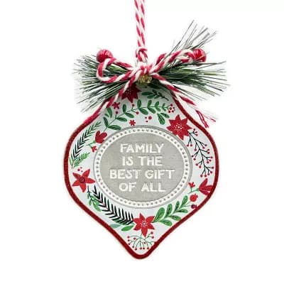 Family Is the Best Gift of All Sentiment Cement Ornament