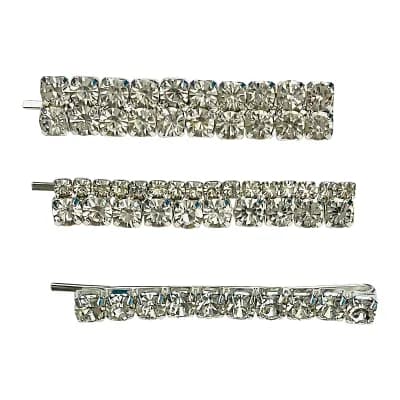 Vieste 3 pc Statement Rhinestone Bobby Pins Set