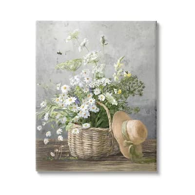 Stupell Home Decor Country Daisy Basket Canvas Wall Art
