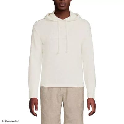 Men's Lands' End Textural Slub Hoodie Sweater