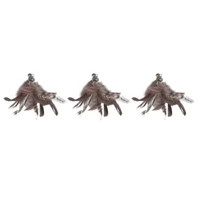 3 pc Cat Feather Plaything Cat Wand Replacement Feather, Feather Cat Plaything Refills With Bell