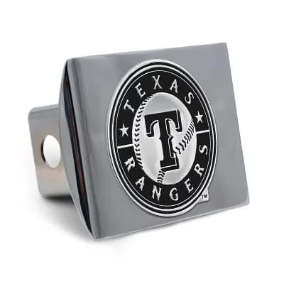 WinCraft Texas Rangers Premium Metal Chrome Hitch Cover