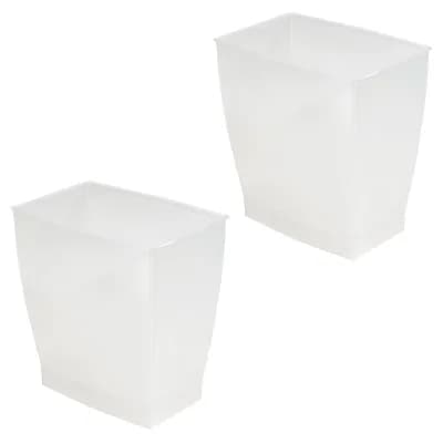 iDesign 2 pc Small Rectangular Bathroom Trash Can Set