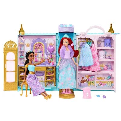 Disney Princess "Ready for the Ball" Closet Gift Set with Ariel & Jasmine Dolls