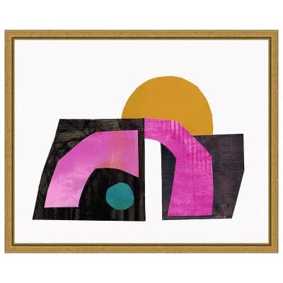 Amanti Art Collaged Bridge X by Lindsey Newman Framed Canvas Wall Art Print