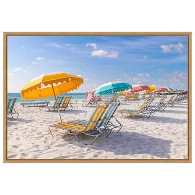 South Beach Miami Beach Chairs II by Richard Silver Framed Canvas Wall Art Print