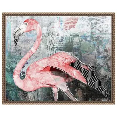 Pop Art - Flamingo by Inner circle Framed Canvas Wall Art Print