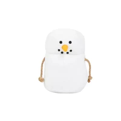 Midlee Marshmallow Snowman Dog Toy- Winter Plush Tug Tug