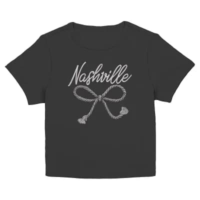 Juniors' Nashville Rope Bow Graphic Baby Tee
