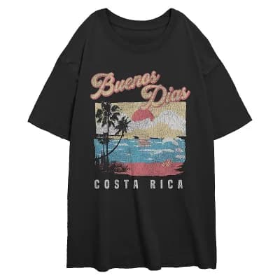 Juniors' Buenos Dias Costa Rica Oversized Graphic Tee