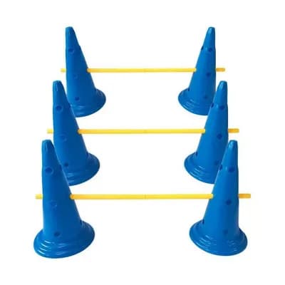 Midlee Dog Cone & Pole Agility Set- Adjustable Big To Small Dogs- Set Of 3