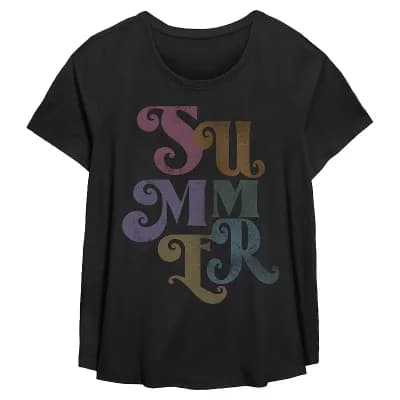 Plus Size Faded Summer Stack Flowy Graphic Tee