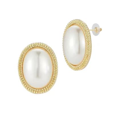 WINX Pearl Oval Stud Earrings