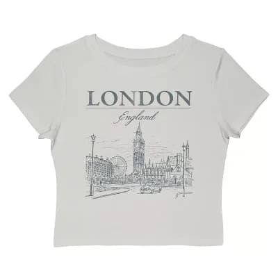 Juniors' Grayson Threads The Label London England Big Ben And The Eye Graphic Baby Tee