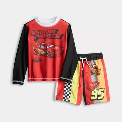 Baby & Toddler Boy Disney / Pixar's Cars 2 pc Rashguard & Swim Trunks Set