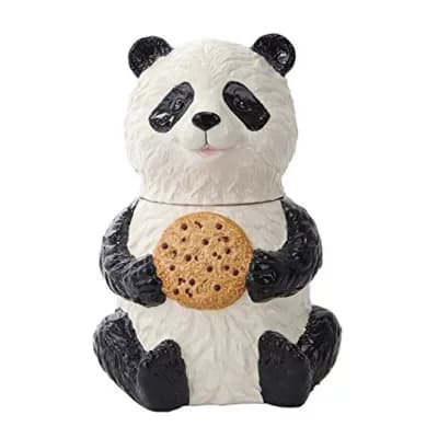 Panda Bear Cookie Jar Ceramic Cute Kitchen Accessory