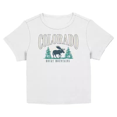 Juniors' Colorado Rocky Mountains Moose Graphic Baby Tee