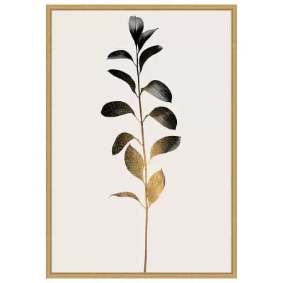 Monochromatic No 9 Beige by Eins Kubistika Framed Canvas Wall Art Print
