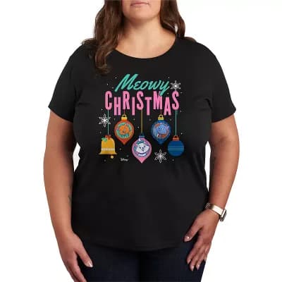 Plus Size Disney's The Aristocats Meowy Christmas Graphic Tee