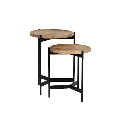 Linon Evanston Round Nesting Table 2 pc set